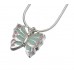 Close to My Heart - Sterling Silver Butterfly Pendant with Contrasting Chain - Cremation Ash Keepsake Jewellery